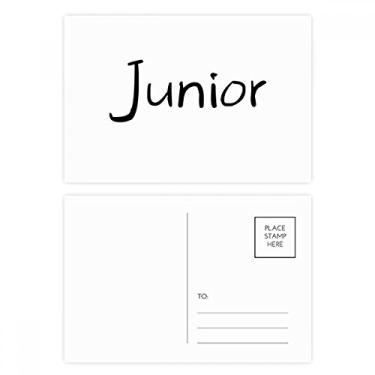 Imagem de Conjunto de cartão postal júnior de palavras simples preto cartão de agradecimento de aniversário