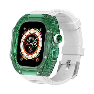 Imagem de SDUTIO para Apple Watch Band 8 Ultra 49mm Watch Band Case Transparente (Cor: G, Tamanho: Ultra 49mm)