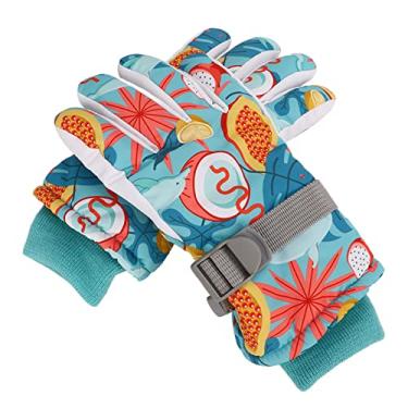 Imagem de 2 Peças de Luvas de Esqui para Crianças, Luvas Térmicas Espessas à Prova D'água à Prova de Vento, Luvas de Neve para Crianças Ao Ar Livre, para Meninos e Meninas, Azul Claro, Cinco Dedos (M)