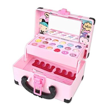 Casa de jogo das crianças brinquedo lavável brinquedos simulação cosméticos  rosa maquiagem conjunto presente para 3