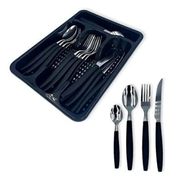 Imagem de Jogo Faqueiro 25 Peças Em Inox Com Porta Talheres Fratelli