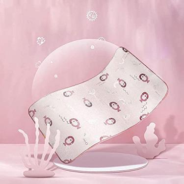 Imagem de JWCN Baby s Summer Colchão Cool / Tapete de seda gelada 3D para 0-8 anos respirável macio tapete de dormir para berço portátil com ar condicionado/colchão de resfriamento rápido/tapete antiderrapante - 11060 cm_rosa atualizado