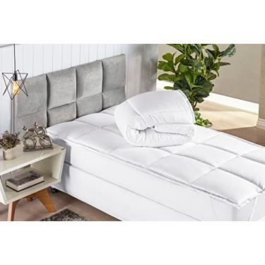 Imagem de KIT COM 2 - PILLOW TOP COLCHÃO CASAL 200 FIOS - MANTA 400G/M² ANTIALÉRGICO - ANTI MOFO - LAVÁVEL - SUAVITEC® - BRANCO