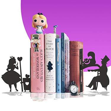 Imagem de Suporte para livros, Aparador Alice, chapeleiro louco, gato, PeculiArtes