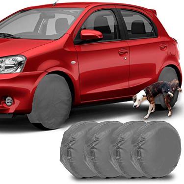 Imagem de Capa Protetora Roda Pneu Anti Xixi Cachorro Aro 17 Cinza