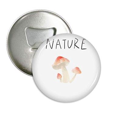 Imagem de Abridor de garrafa com ímã redondo com pintura de planta de cogumelo, 3 peças