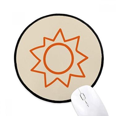 Imagem de Mouse pad laranja pintado à mão sol sol tapete redondo para escritório para computador