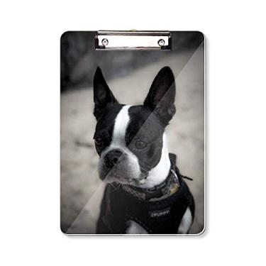 Imagem de Bulldog Pet Placa de suporte para quadro de prancheta com imagem escura A4