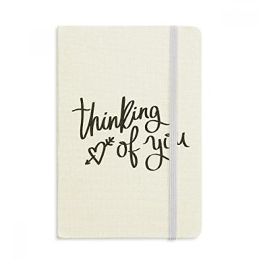 Imagem de Caderno com citação Thinking of You, capa dura para diário clássico A5