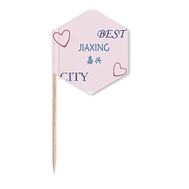 Imagem de Jiaxing ícone da cidade Art Deco presente bandeiras modernas palitos de cupcake palitos festa celebração