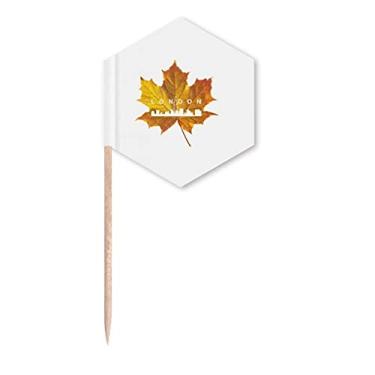 Imagem de Londres contorno Maple outono palito bandeiras cupcakes palitos festa celebração