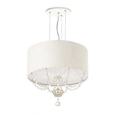 Imagem de Lustre Pendente Infantil Coroa Cúpula Branco 30X15 2E27