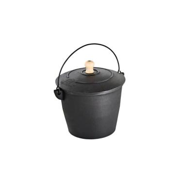 Imagem de Caldeirão Bojudo Reto Ferro Fundido Com Tampa 20cm 4,3 Lts