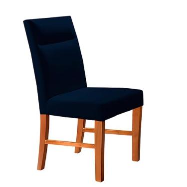 Imagem de Kit 4 Cadeiras de Jantar Estofada Azul em Veludo Yastik