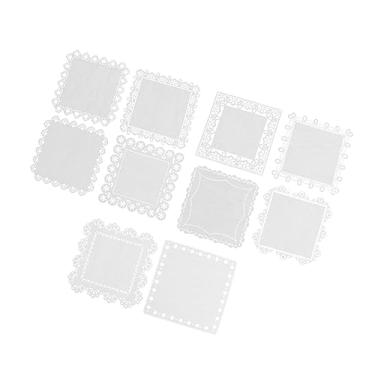 Imagem de Sewroro 10 Pcs Rótulo De Fundo Enfeites Fazendo Papel Enfeitado Papel De Fundo De Álbum De Fotos Diy Papel De Fundo Para Scrapbooking Decoração Em Macramê Renda Material De Papel Branco