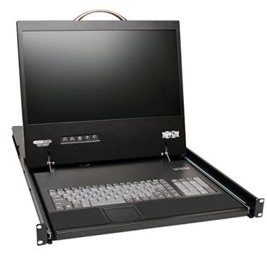 Imagem de Tripp Lite 16 portas Cat5 1U para montagem em rack 1+1 switch KVM do console do usuário com 19 pol. Acesso Remoto LCD e IP (B070-016-19-IP)