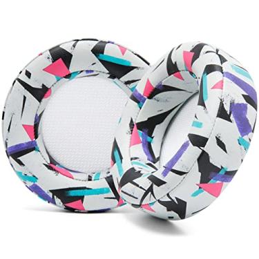 Imagem de Almofadas atualizadas para o headset CORSAIR Virtuoso Gaming, fabricadas pela Wicked Cushions | Maior durabilidade, espessura, couro mais macio e isolamento acústico | Branco dos anos 90