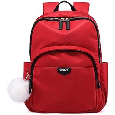 Imagem de BYERZ BYERZ Oxford pano mochila feminina moda casual de grande capacidade mochila para computador estudante viagem bolsa escolar completa (cor: vermelho)