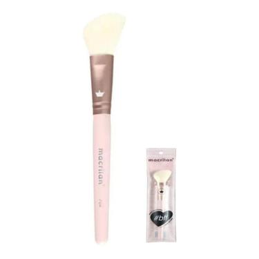Imagem de Pincel Blush Maquiagem Profissional Macrilan Bff F04 - Rosa