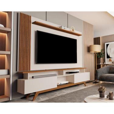 Imagem de Rack com Painel Ripado para TV até 70 Polegadas 2 Gavetas Grécia 180cm