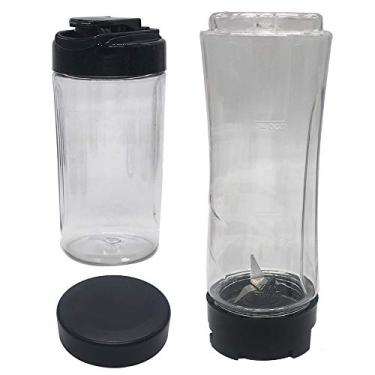 Imagem de Lâmina cruzada de substituição 5 em 1 myblend com garrafa esportiva de 567 g com tampa para viagem e tampa fresca, compatível com liquidificadores Oster MyBlends; modelos BLSTPB e modelos BLSTP2 (5, 1