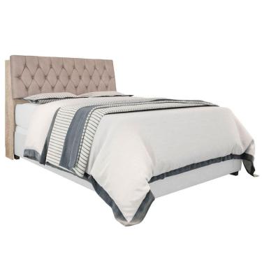 Imagem de Cabeceira Box Queen Isis Amarula Com Capitonê Bege