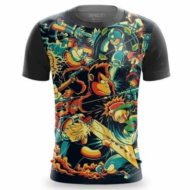 Imagem de Camisa Camiseta Masculina 3D Gamer Retro Personagens-Masculino