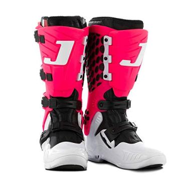 Imagem de Bota Motocross Articulada Jett Hi-Vis Branca/Rosa 43