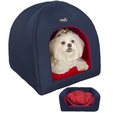 Imagem de Toca 2x1 Marinho Avuk Pet Cama Cachorro Gato Casa Cabana