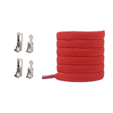 Imagem de Cross Buckle Elastic Laceless Shoelaces For Sneakers Flat Shoelaces For Kids And Adults Elastic Shoelaces For All Shoes(Red)