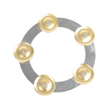 Imagem de Generic Címbalo ching pandeiro acessórios de percussão portátil aço única fileira hi hat pandeiro para conjunto festa criança adultos