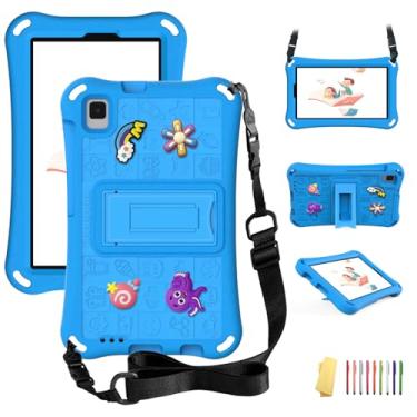 Imagem de UUCOVERS Capa infantil com suporte para Galaxy Tab A9 22.1 cm 2023 SM-X110/X115/X117/ Galaxy Tab A7 Lite 22.1 cm 2021 SM-T220/T225/T227/ Tab A 8.0 2019 SM-T290/T295/T297 Capa com alça de