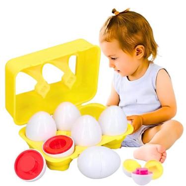 Imagem de Brinquedo Infantil Bebês Caixa Ovos Encaixar Forma Cor - Kapnoh