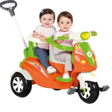Imagem de Carrinho de Passeio e Pedal Calesita Moto Duo Dois Lugares