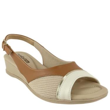 Imagem de Sandalia Ajustavel Com Fivela Comfortflex Feminina Coconut - Comfort F