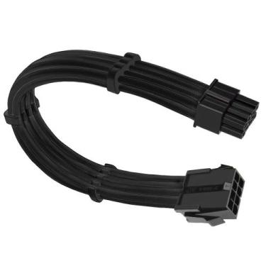 Imagem de Cabo sleeved preto extensor fonte para cpu 4+4 = 8 pinos - PC MASTER