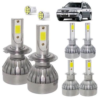 Imagem de Kit Super Led Parati G3 2000 a 2005 Farol Duplo Baixo H7 + Alto H1 + M