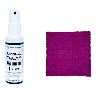 Imagem de Kit Limpa Telas Clean 60Ml Com Pano Microfibra Roxo - Outro Mundo, Rox
