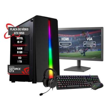 Imagem de Pc Gamer Completo Intel i5 4º Geração GTX 1050 Memória 8GB Hd 1TB - Te