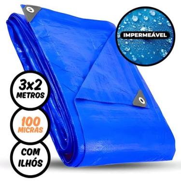 Imagem de Lona Plástica Impermeável Proteção Externa 3 x 2 Metros - IMPORTWAY