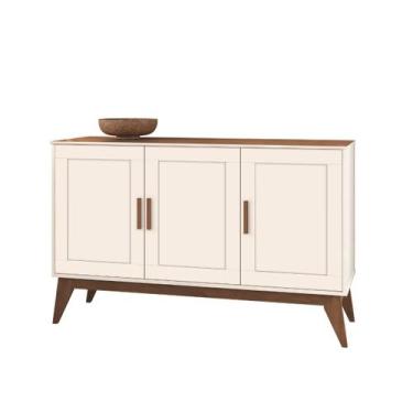 Imagem de Buffet Aparador Organizador Sierra 3 Portas 130cm - Edn, Off/Nogueira