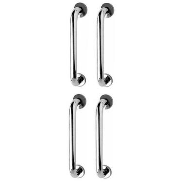 Imagem de Alça de Apoio 30cm Kit 4 Unidades Barra Inox Idoso Cadeirante Suporte 
