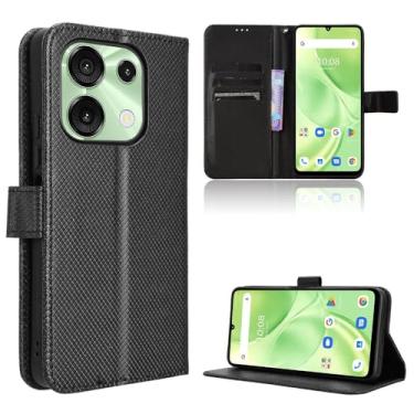 Imagem de Elubugod Capa de couro compatível com Umidigi Note 90, capa flip de couro PU compatível com Umidigi G9 5G capa preta