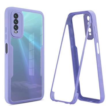 Imagem de Kukoufey Capa compatível com Vivo Y20 2021, capa com protetor de tela integrado compatível com Vivo Y20 2020 V2029 / Y12s 2021 V2069 V2039 V2068 / Y20SG V2038 capa roxa