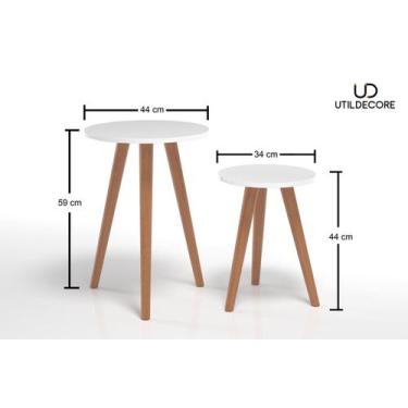 Imagem de Jogo Mesa Lateral Pé Palito e Mesinha Decoração Canto Mdf - Colomi