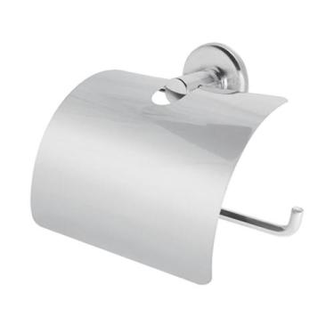 Imagem de Porta papel higienico inox de parede com dupla fixação - Kit Bras