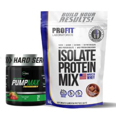 Imagem de Kit Pré Treino Pump Max 210g Laranja e Acerola + Whey Protein Mix 900g