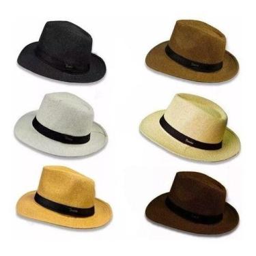 Imagem de Chapeu Panama Palha Sintetica Aba Larga Moda Tropical - mmmagazine, Ta