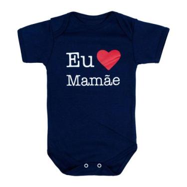 Imagem de Body curto marinho estampa eu amo mãe para bebê - Era Uma Vez, 9-12M