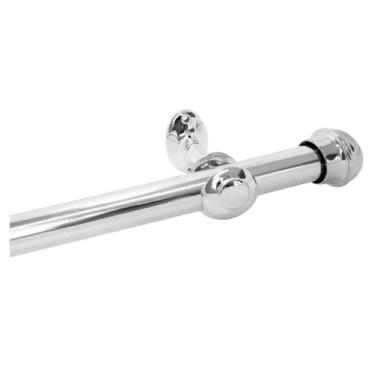 Imagem de Kit Varão Cromado Simples 5,00 Metros 28Mm Alumínio Polido - Casahome